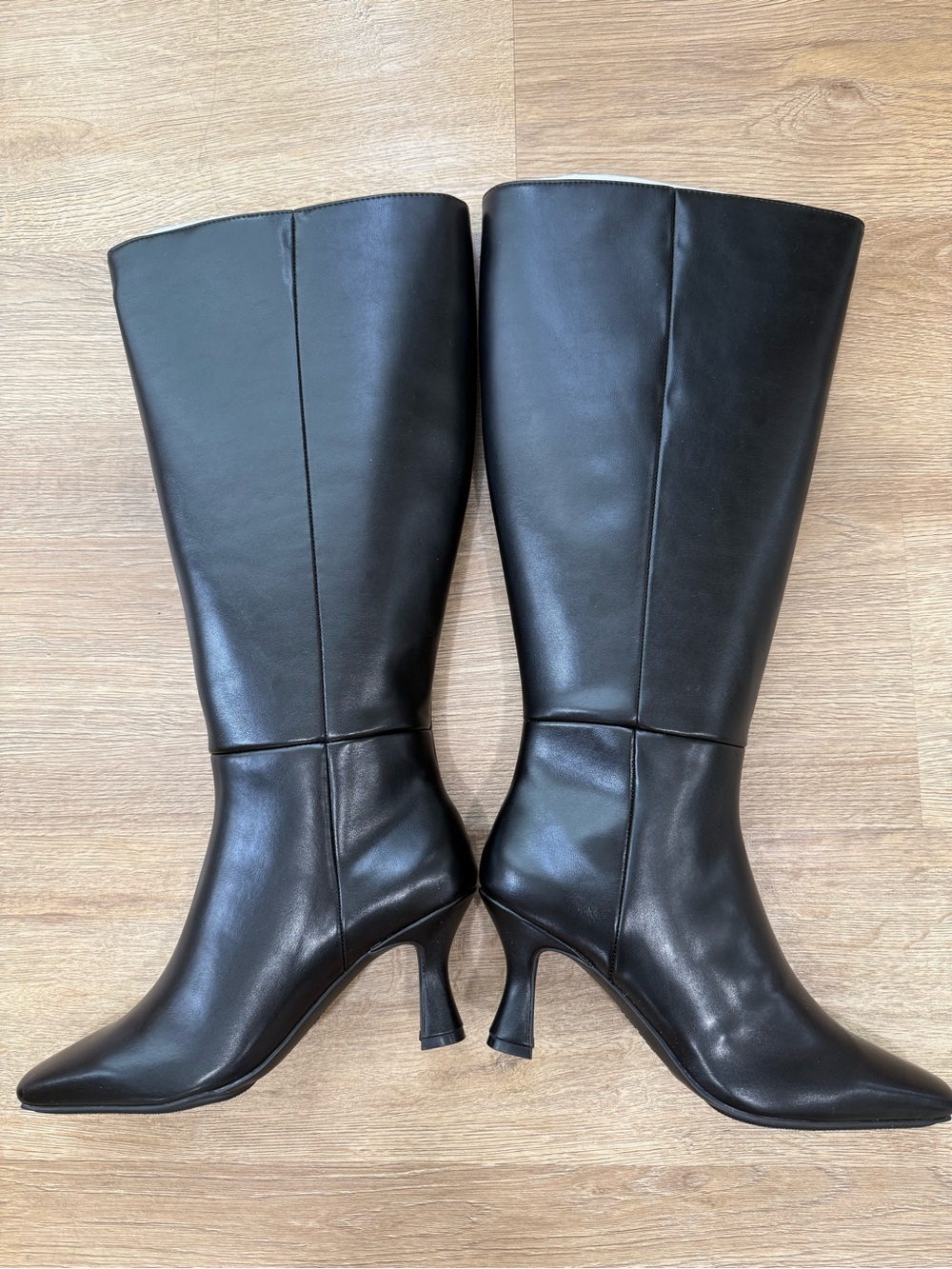 Anne Klein Womens Sz.8 Perfektion Smooth Tall Knee High Dress Boots Wide Calf
